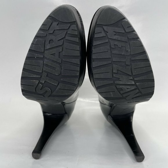 Stuart Weitzman Black Patent Ankle Boots - Picture 8 of 10